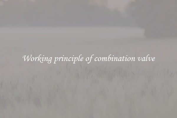 Working principle of combination valve