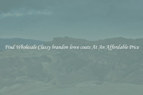 Find Wholesale Classy brandon lowe coats At An Affordable Price