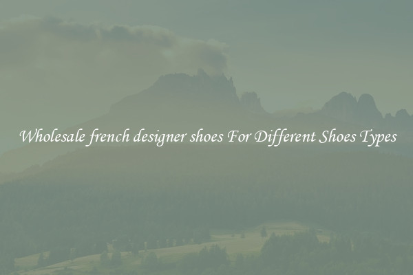 Wholesale french designer shoes For Different Shoes Types