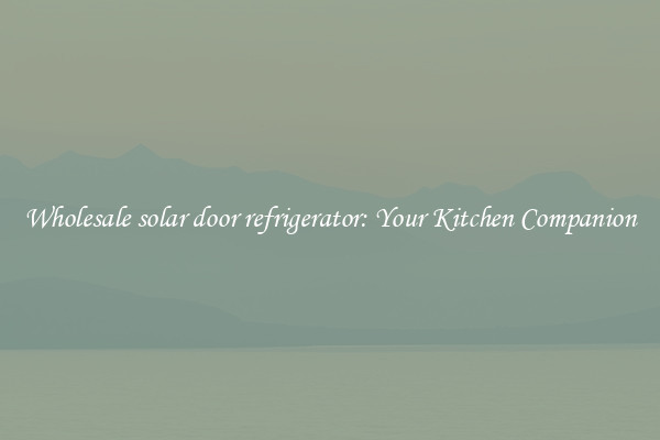 Wholesale solar door refrigerator: Your Kitchen Companion
