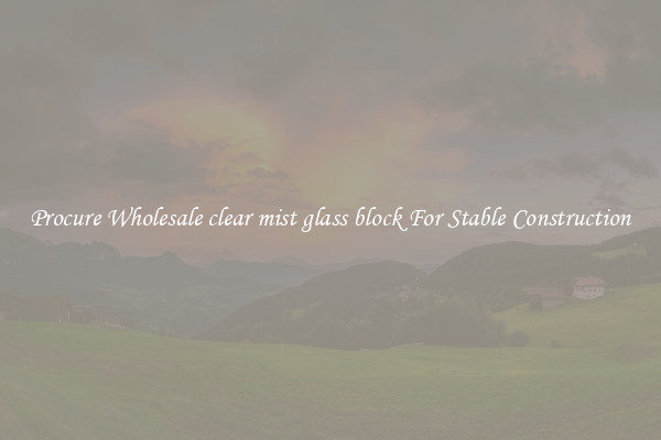 Procure Wholesale clear mist glass block For Stable Construction