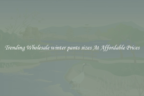 Trending Wholesale winter pants sizes At Affordable Prices