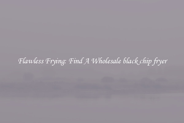 Flawless Frying: Find A Wholesale black chip fryer