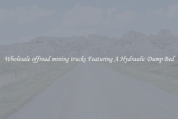Wholesale offroad mining trucks Featuring A Hydraulic Dump Bed
