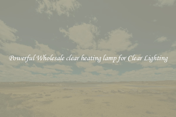 Powerful Wholesale clear heating lamp for Clear Lighting