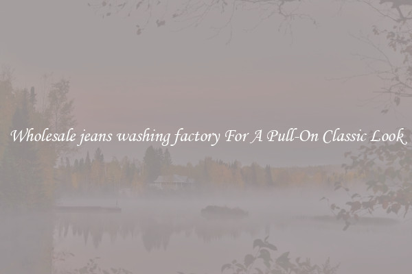 Wholesale jeans washing factory For A Pull-On Classic Look