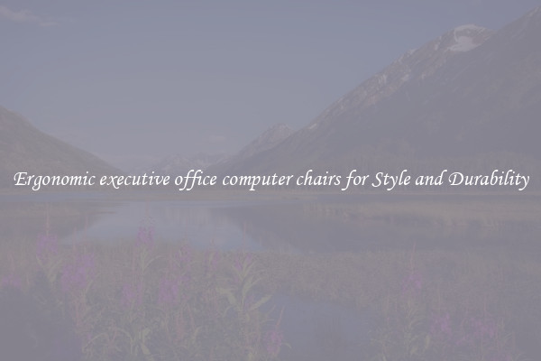 Ergonomic executive office computer chairs for Style and Durability